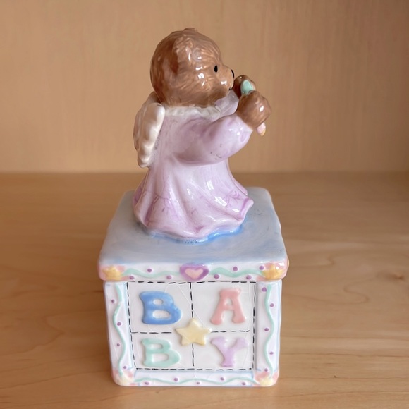 Vintage Tooth Box Prayer Bear RR Roman Inc. Angel Bear Unique Rare BABY Nursery - Picture 8 of 14